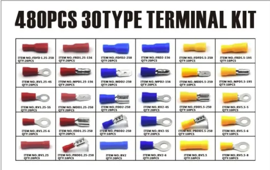 480PCS Insulated Wire Crimp Connectors Electrical Terminals Assortment Kit